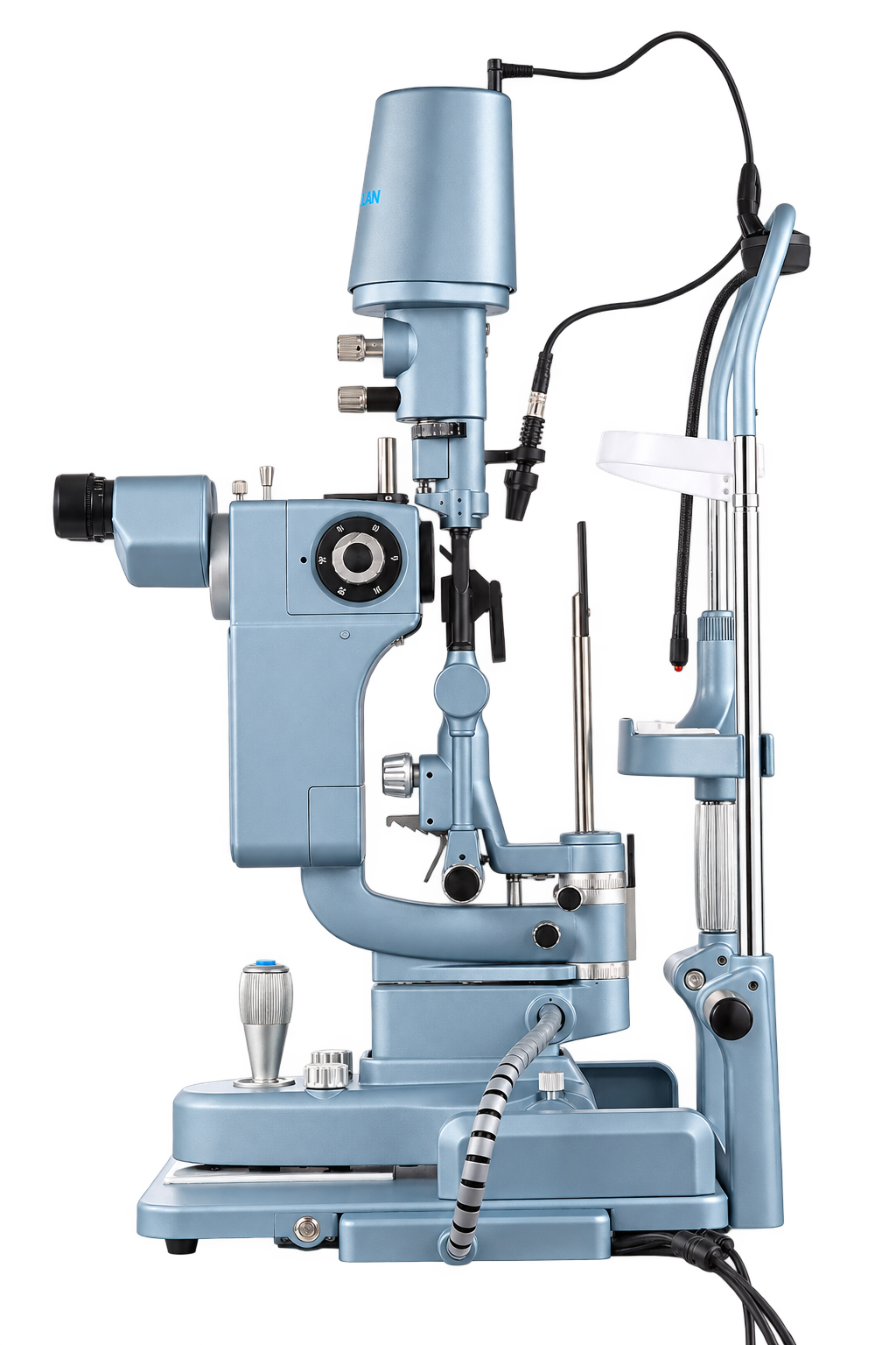 BL-99F illumination tower, slit controls, and fixation light viewed from the left