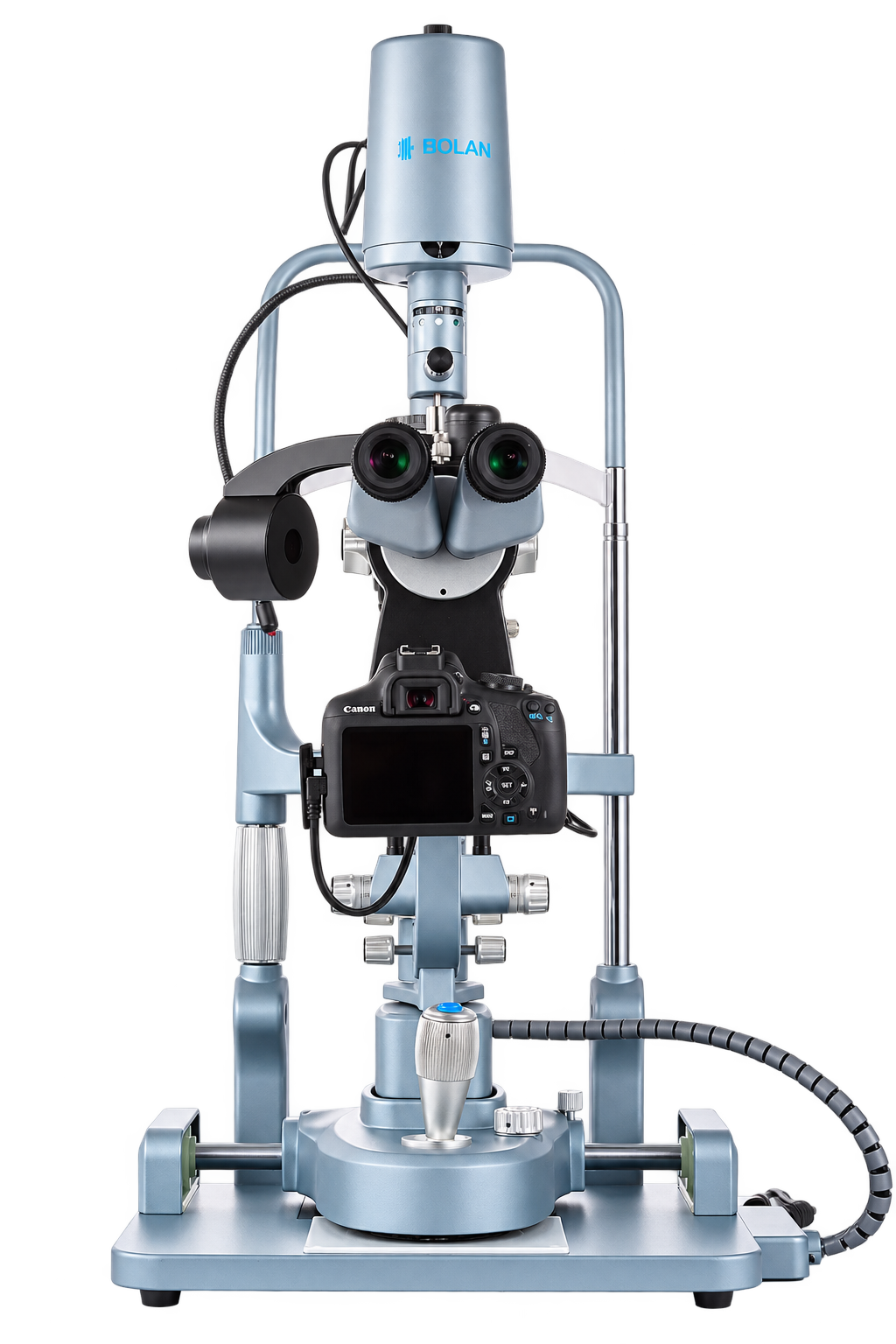 Front view of the BOLAN BL-99G slit lamp with built-in infrared imaging system